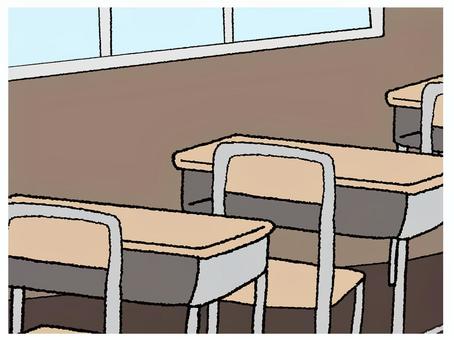 学校 学校 学校,机,椅子,窓,手描き,素材,商用可,無料,フリーのイラスト素材