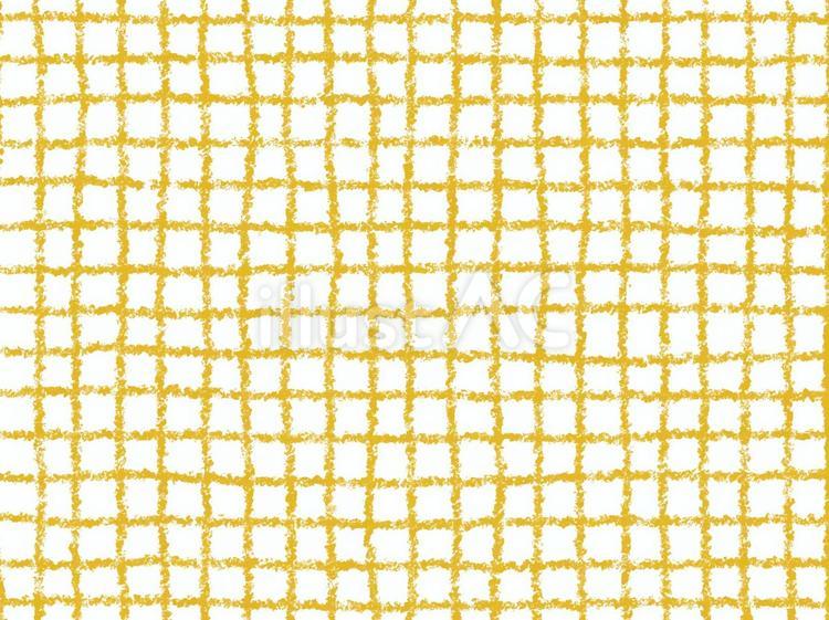 手描きぶれ気味のチェック模様鉛筆黄色 かわいい,緑,おしゃれのイラスト素材