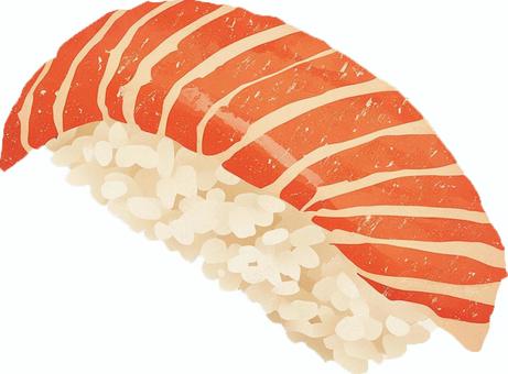 新鮮サーモンの寿司イラスト