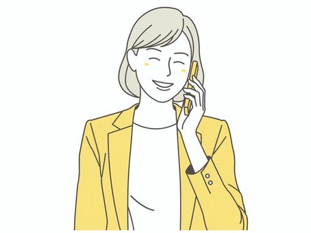 電話をする女性1 電話をする女性1 女性,電話,スマホ,人物,会話,携帯,携帯電話,ビジネスマン,20代,ビジネスのイラスト素材