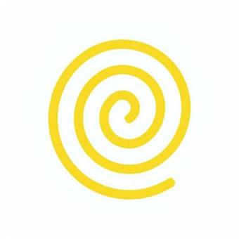 渦巻きアイコン_黄色 渦巻き,ぐるぐる,混乱,アイコン,悩み,マーク,効果,渦,シンプル,単体のイラスト素材