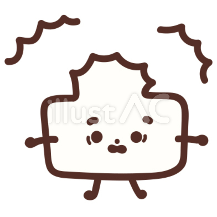 もちくん（びっくり） 餅,驚き,ショックのイラスト素材