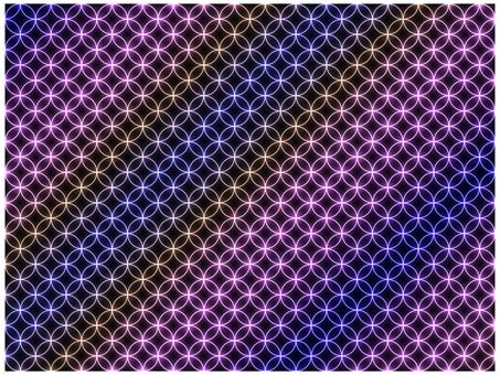 七宝模様の壁紙　ネオン 七宝模様,壁紙,背景,ポストカード,ネオン,グラデーション,黒,柄,パターン,七宝のイラスト素材