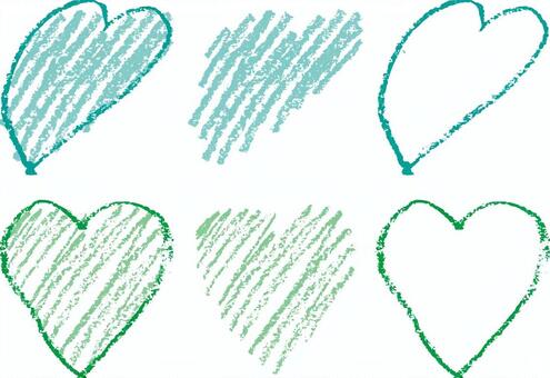 Crayons heart b, , JPG, PNG and AI