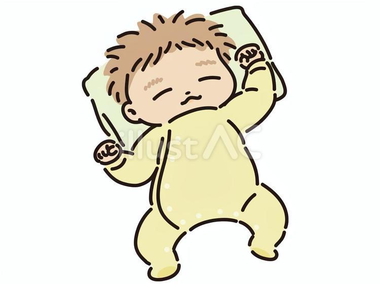 お昼寝中の赤ちゃん お昼寝,眠り,赤ちゃんのイラスト素材