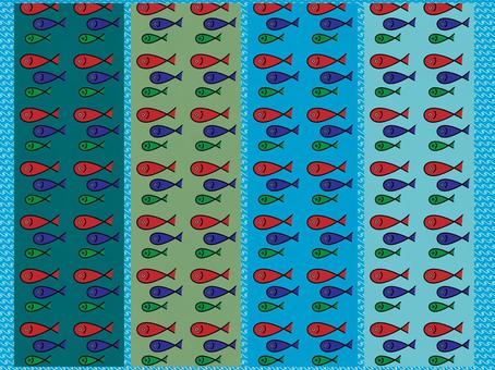 Fish pattern material set, fish, tiny, pattern, JPG and PNG