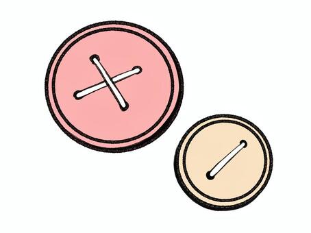 赤と橙のボタン ボタン,ソーイング,手描き,装飾,服,裁縫,背景透過,カラー,赤,オレンジのイラスト素材