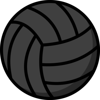 黒のバレーボールです。 バレーボール,シンプル,球,運動,スポーツ,球技,競技,体育,室内,クラブのイラスト素材