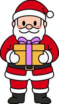 赤のサンタの男性です。 サンタクロース,シンプル,冬,プレゼント,クリスマス,ひげ,男性,赤のイラスト素材