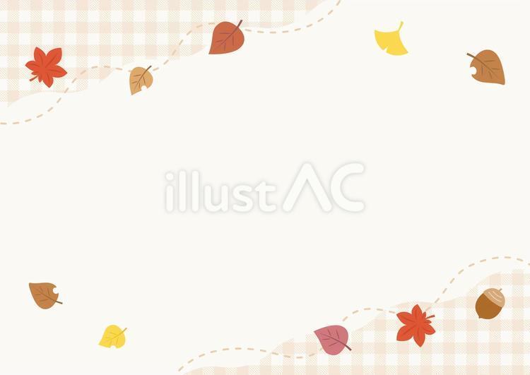 秋の紅葉とギンガムチェックの背景01 秋,紅葉,もみじのイラスト素材