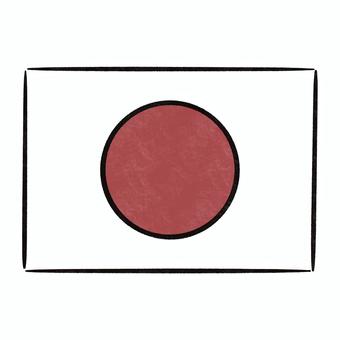 日本国旗 日本,国旗,国,手描き,手描きイラストのイラスト素材