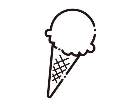 アイスクリームのアイコン アイスクリーム,アイコン,アイス,夏,食べ物,アイスクリームコーン,画線,おしゃれ,かわいい,シンプルのイラスト素材