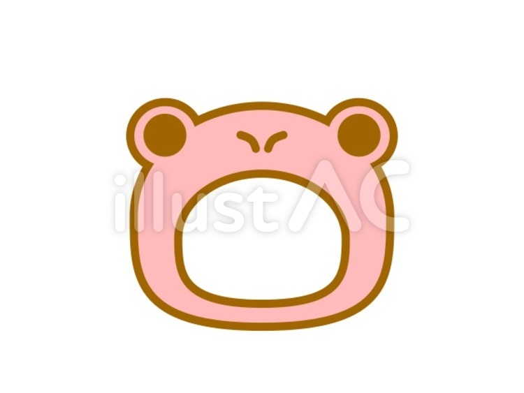 かえるの被り物　赤 着ぐるみ,カエル,被り物のイラスト素材