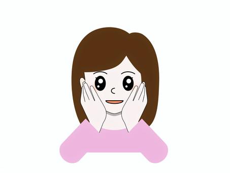 目を輝かせて嬉しそうな女性 女性,人物,表情,気持ち,気分,明るい,キラキラ,期待,希望,わくわくのイラスト素材