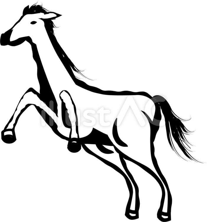 馬　暴れ馬　動物　デフォルメ 馬,暴れ馬,動物のイラスト素材
