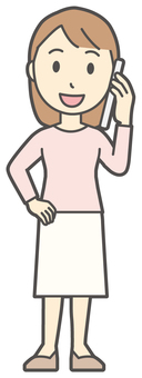  ロングヘア女性-216-全身