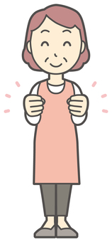  小さくガッツポーズするおばさん ガッツポーズ,おばさん,人,女性,中年,おばちゃん,シニア,おかん,お母さん,ママのイラスト素材