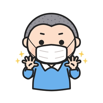 洗った手をみせるマスクをした男の子5 保健だより,マスク,手洗い,病院,小児科,耳鼻科,手洗い指導,てあらい,清潔,衛生のイラスト素材