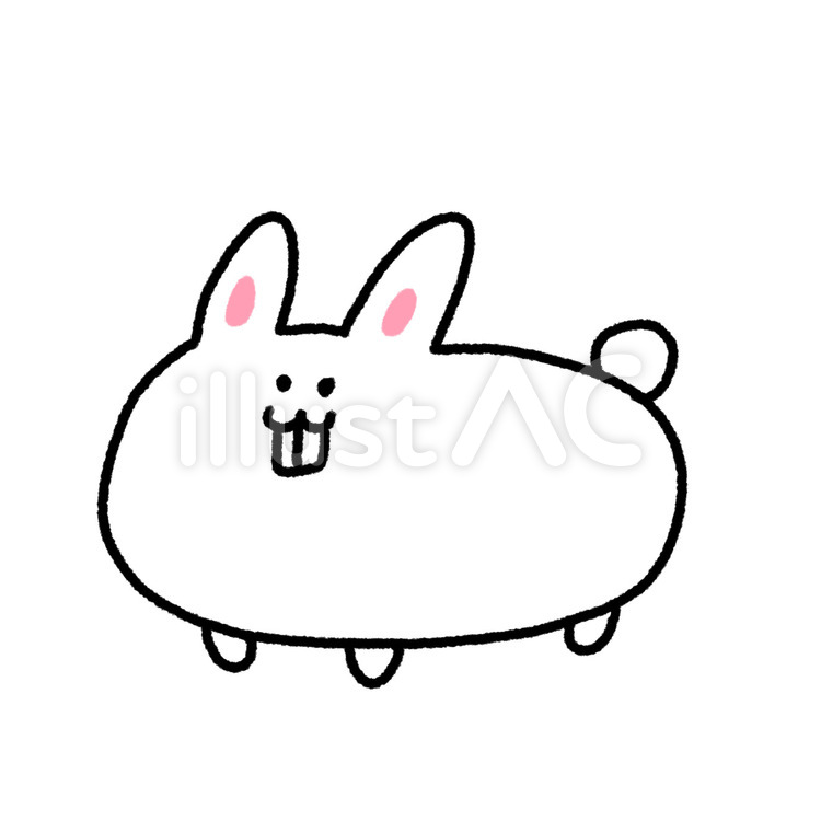 もちうさ1 うさぎ,ウサギ,兎のイラスト素材