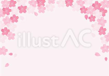 桜の花が美しい春の桜フレーム背景8桜色