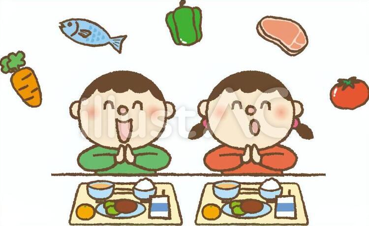 給食　いただきます 給食,いただきます,食育のイラスト素材