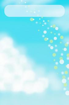 キラキラスカイの小説背景 キラキラ,丸,青空,雲,昼間,小説,背景のイラスト素材
