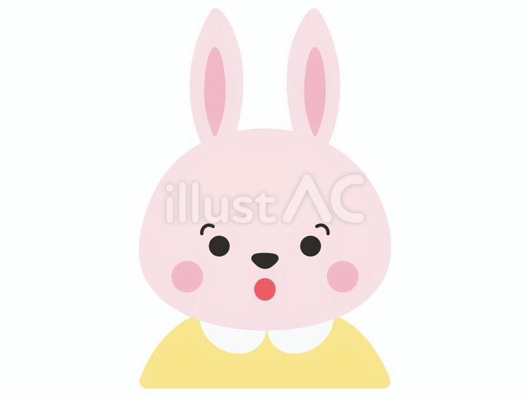 不思議そうにしているうさぎ　表情　驚き 動物,うさぎ,表情のイラスト素材