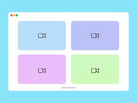 オンライン会議 オンライン会議,ビデオ会議,ミーティング,アプリ,コミュニケーション,リモートワーク,会議,会話,通話,オンライン授業のイラスト素材