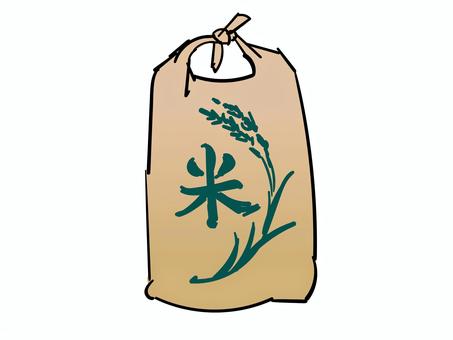 コメ袋 コメ袋,バンド付き,食料,米,米袋,袋,稲穂,稲,アイコン,秋のイラスト素材