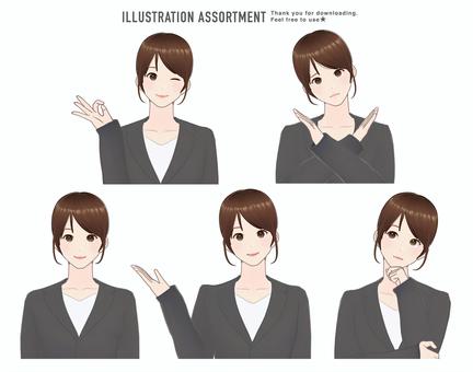 Suit woman illustration set, JPG and PNG Suit woman illustration set, , JPG and PNG