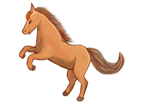 力強く立ち上がる馬 馬,動物,干支,午年,立ち上がる,躍動感,イラスト,ブラシタッチ,シンプル,自然のイラスト素材