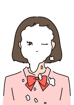 顔面ケーキされた女の人　カラー 顔面ケーキ,生クリーム,女性,パイ投げ,正面,カラーのイラスト素材