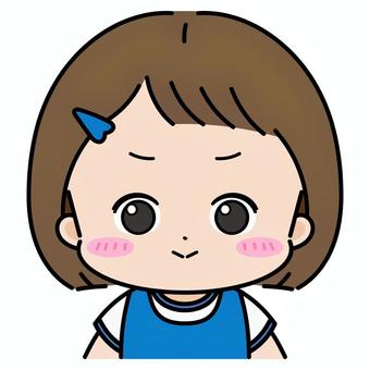 運動会で青色のゼッケンを着る女の子 運動会,ゼッケン,ユニフォーム,アンカー,青組,チーム,小学校,女の子,低学年,やる気のイラスト素材