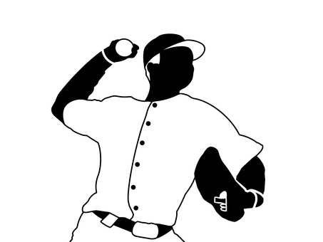 ベースボール ベースボール,野球,球技,スポーツ,プロ野球,メジャーリーグ,社会人野球,大学野球,高校野球,人のイラスト素材