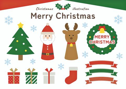 Set of Santa, Christmas wreath and decorations, JPG, PNG and AI Set of Santa, Christmas wreath and decorations, , JPG, PNG and AI