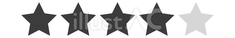 4つ星イラスト（黒） 4つ星,星,評価のイラスト素材