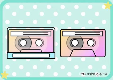 Illustration, cassette tape, musics, retro, 