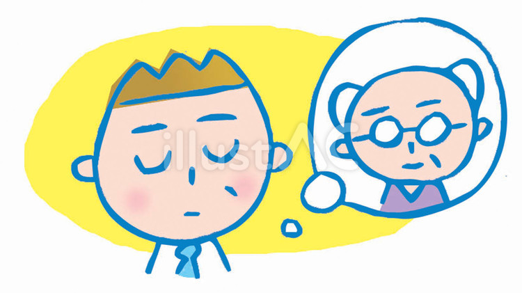 祖父を思う 祖父,おじいさん,老人のイラスト素材