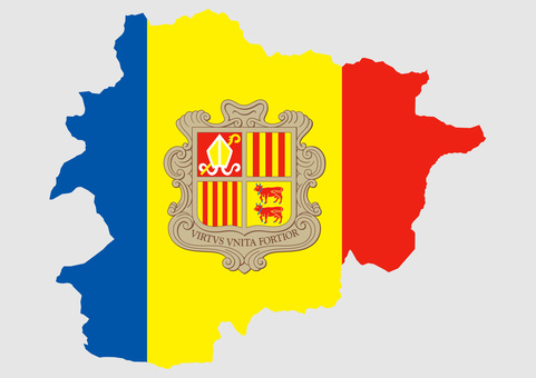 アンドラの地図（国旗柄） アンドラ,地図,国旗,外国,海外,地理,土地,国土,地形,世界のイラスト素材