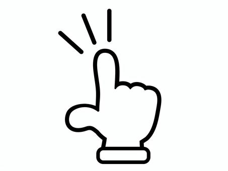 袖付きのクリックする指 クリック,チェック,ポイント,指差し,指さす,ひらめき,注目,指,手,マークのイラスト素材