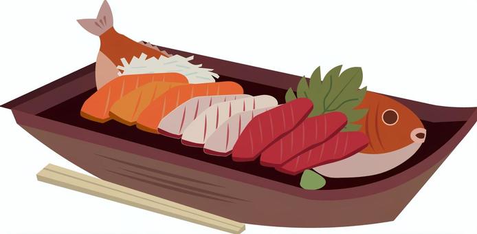 和食　刺身 刺身,和食,日本料理,料亭,食べ物,宴会,魚介類,魚,わさび,舟盛のイラスト素材