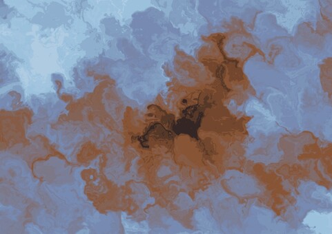 青と茶の抽象的なマーブルテクスチャ マーブル,テクスチャ,背景,抽象,アブストラクト,青,茶色,寒色,暖色,インクのイラスト素材