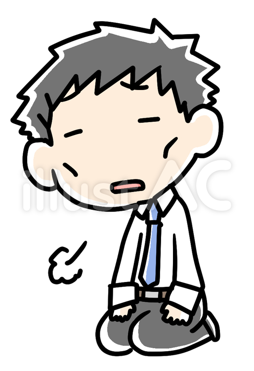 やつれている男性 やつれている,男性,やせ型のイラスト素材