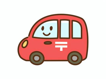 くるま_顔あり主線_郵便車