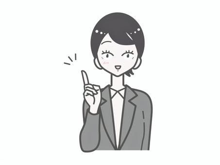 新卒風女性｜提案 女性,上半身,シンプル,ベクター,かわいい,おしゃれ,ビジネス,オフィス,提案,ポイントのイラスト素材