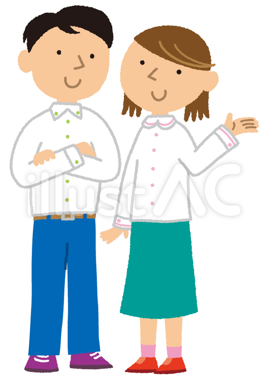 男性と女性 家族,ファミリー,夫婦のイラスト素材