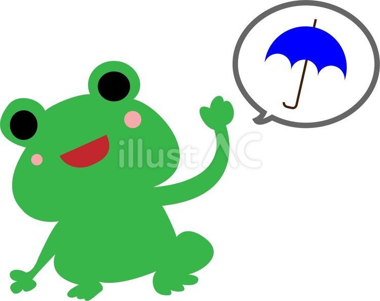 傘がいるよとおしえてくれるカエル カエル,生き物,梅雨のイラスト素材