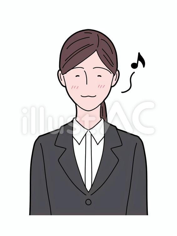 うれしそうなスーツの女性(カラー) 女性,シンプル,フラットのイラスト素材