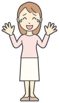  ロングヘア女性-526-全身