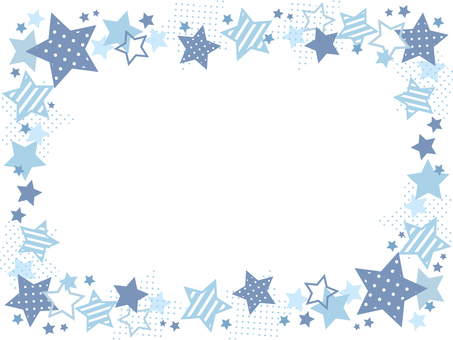 ポップな星のフレーム素材 ポップな星のフレーム素材 フレーム,枠,囲い,背景,星,スター,水色,青,ポップ,爽やかのイラスト素材